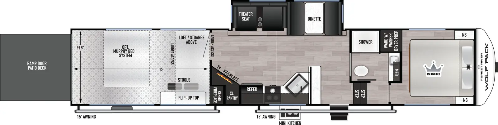 Wolf Pack 350PACK15 Floorplan